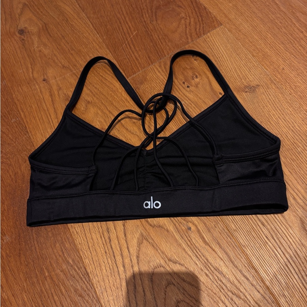 ALO Yoga Black Strappy Sports Bra